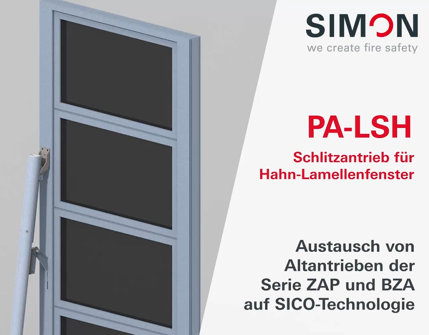 New! Slit actuator PA-LSH for louvre windows